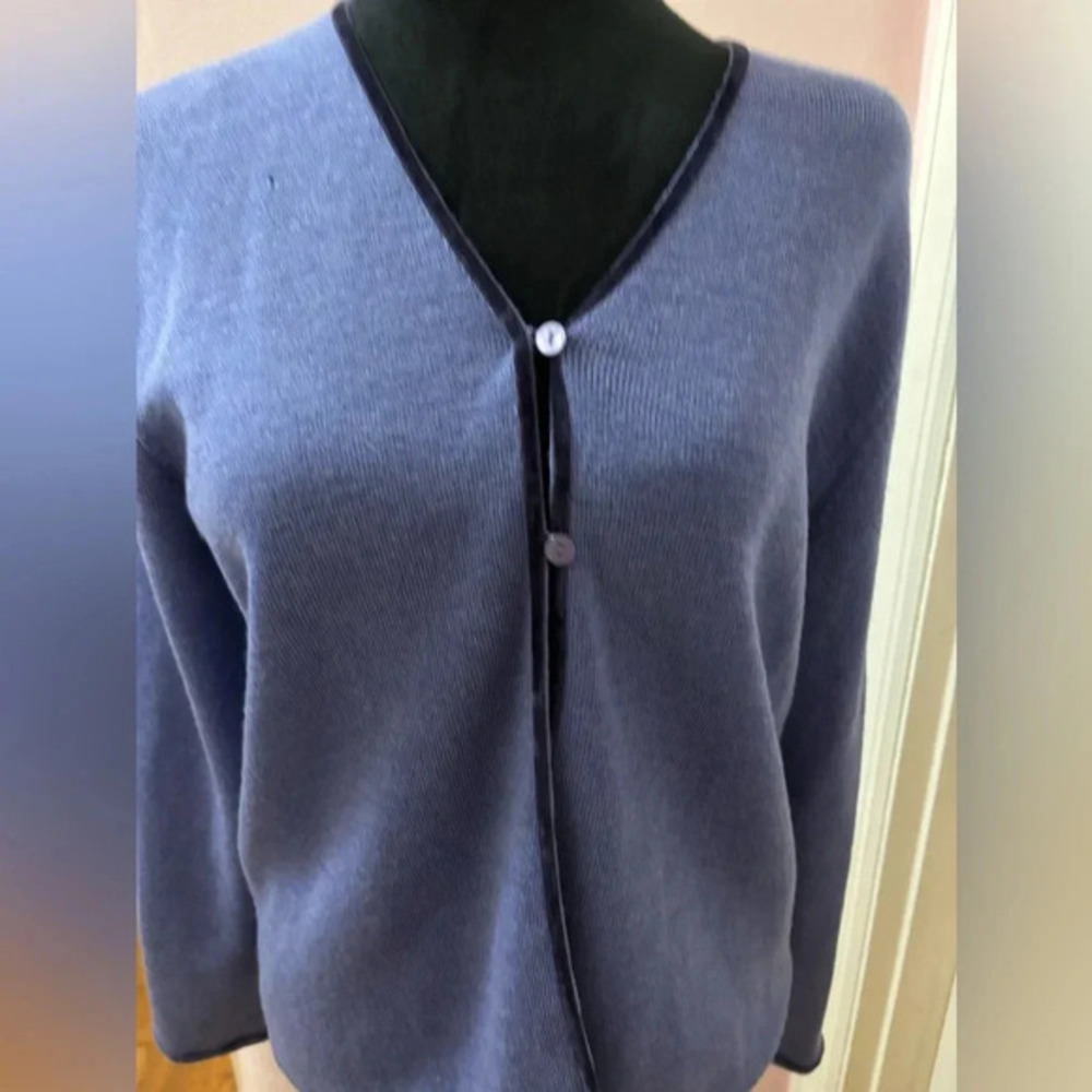 NWT Pendleton Sweater Purple Wool Knit Lightweight Merino Wool Cardigan Medium